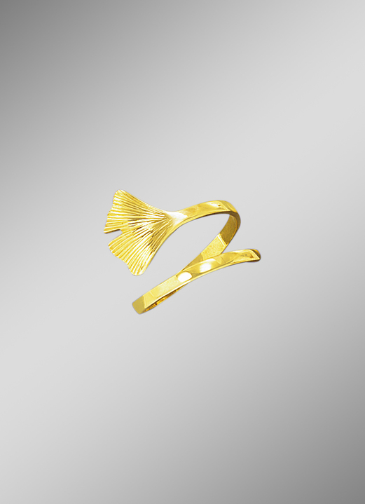 Ringe - Damenring mit Ginkgo-Blatt-Motiv, in Größe 160 bis 220, in Farbe