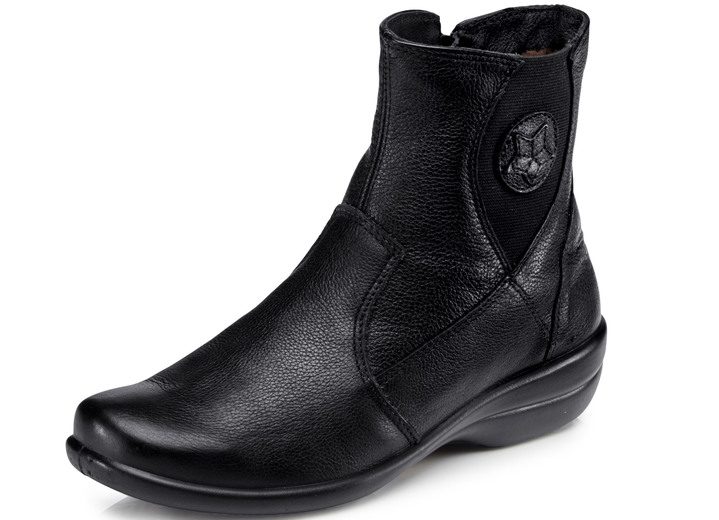 Stiefel & Stiefeletten - Stiefelette mit echtem Lammfellfutter, in Größe 036 bis 042, in Farbe SCHWARZ Ansicht 1