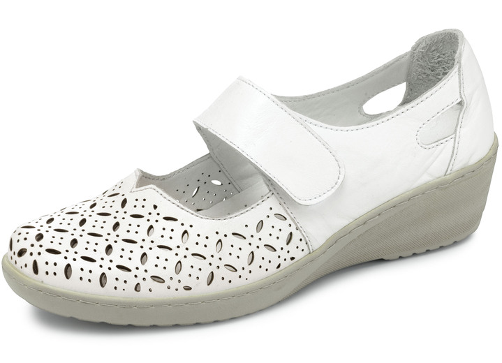 Slipper & Schnürschuhe - Gemini Slipper aus weichem Rindleder, in Größe 036 bis 042, in Farbe WEISS Ansicht 1