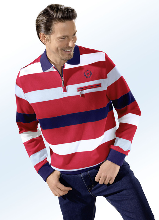 Shirts & Sweatshirts - Poloshirt, in Größe 046 bis 062, in Farbe ROT-WEISS