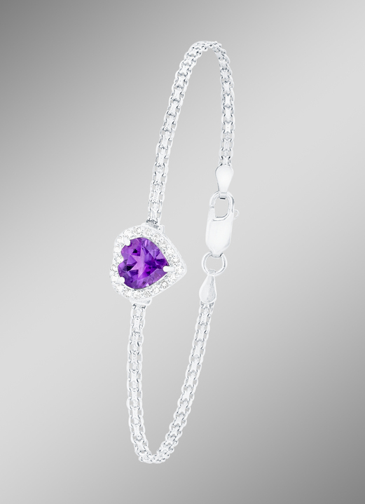 Armbänder - Bezauberndes Armband mit echt Amethyst und echten Weißtopasen, in Farbe  Ansicht 1