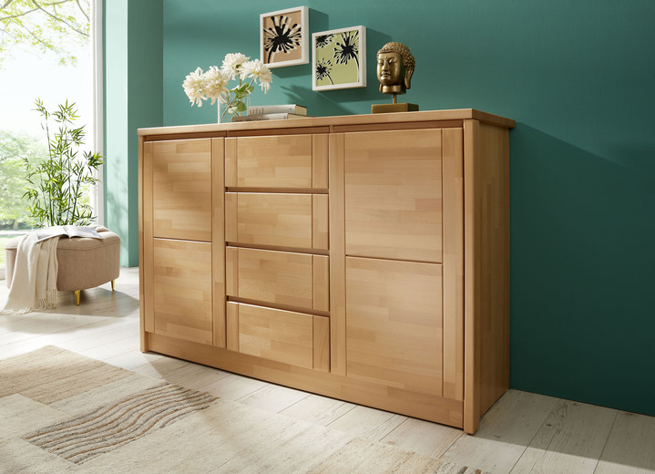 Sideboards - Sideboard aus Massivholz mit Softclose, in Farbe KERNBUCHE Ansicht 1