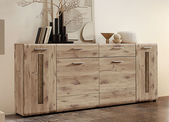 Sideboards - Sideboard mit 4 Türen, in Farbe EICHE NATUR-HAVELEICHE COGNAC Ansicht 1