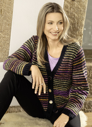 Strickjacke in edler Multicolor-Melangeoptik