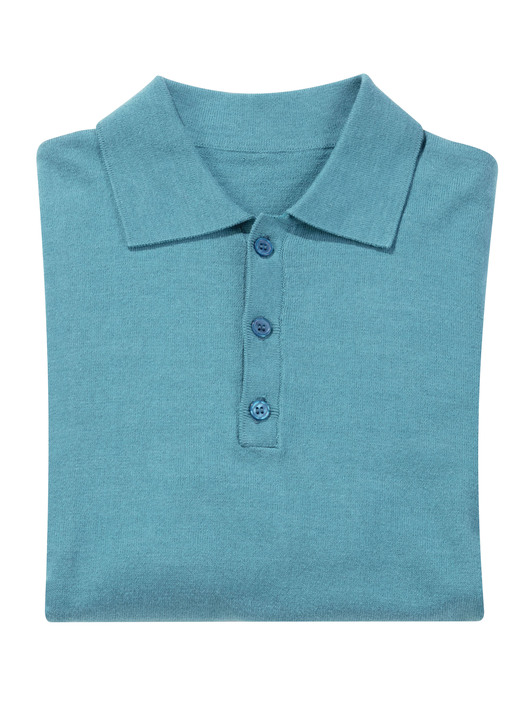 Uni - Polopullover mit kurzer Knopfleiste in 4 Farben, in Größe L(52/54) bis XXL(60/62), in Farbe PETROL Ansicht 1