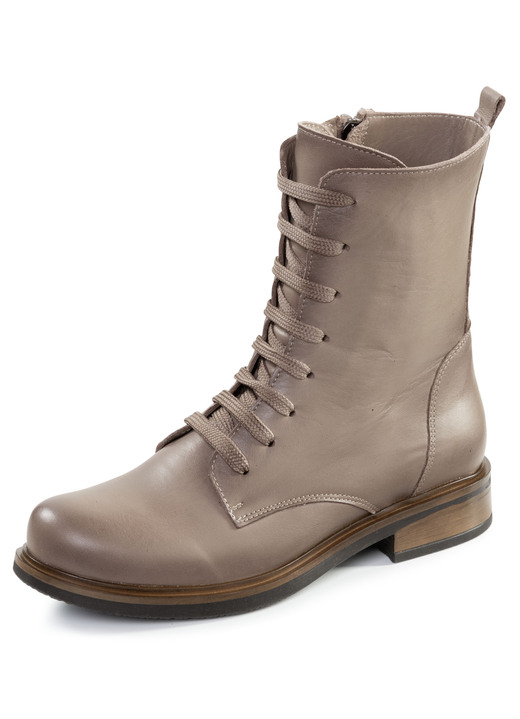 Stiefel & Stiefeletten - Andrea Conti Schnür-Stiefelette aus Rind-Nappaleder, in Größe 035 bis 041, in Farbe TAUPE Ansicht 1