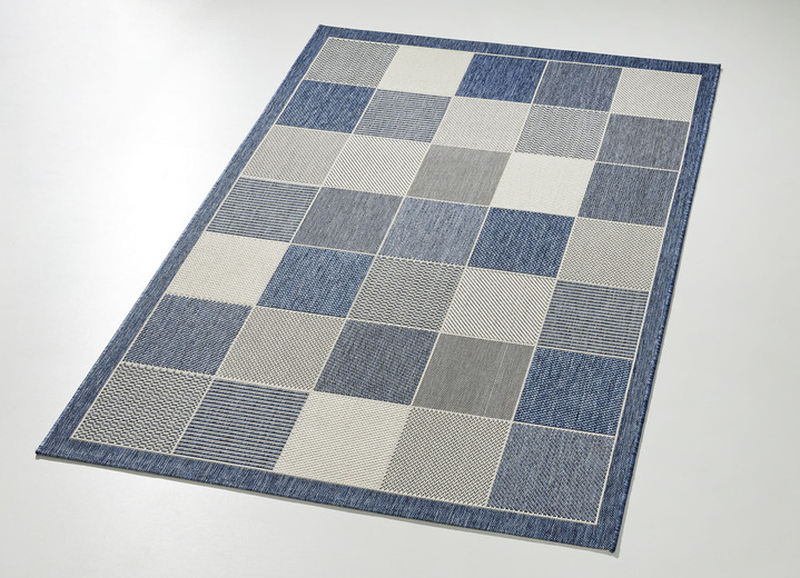 Modern - Brücken und Teppiche in Sisaloptik für innen und außen, in Größe 112 (Brücke, 60x110 cm) bis 282 (Teppich, 200x290 cm), in Farbe BLAU Ansicht 1